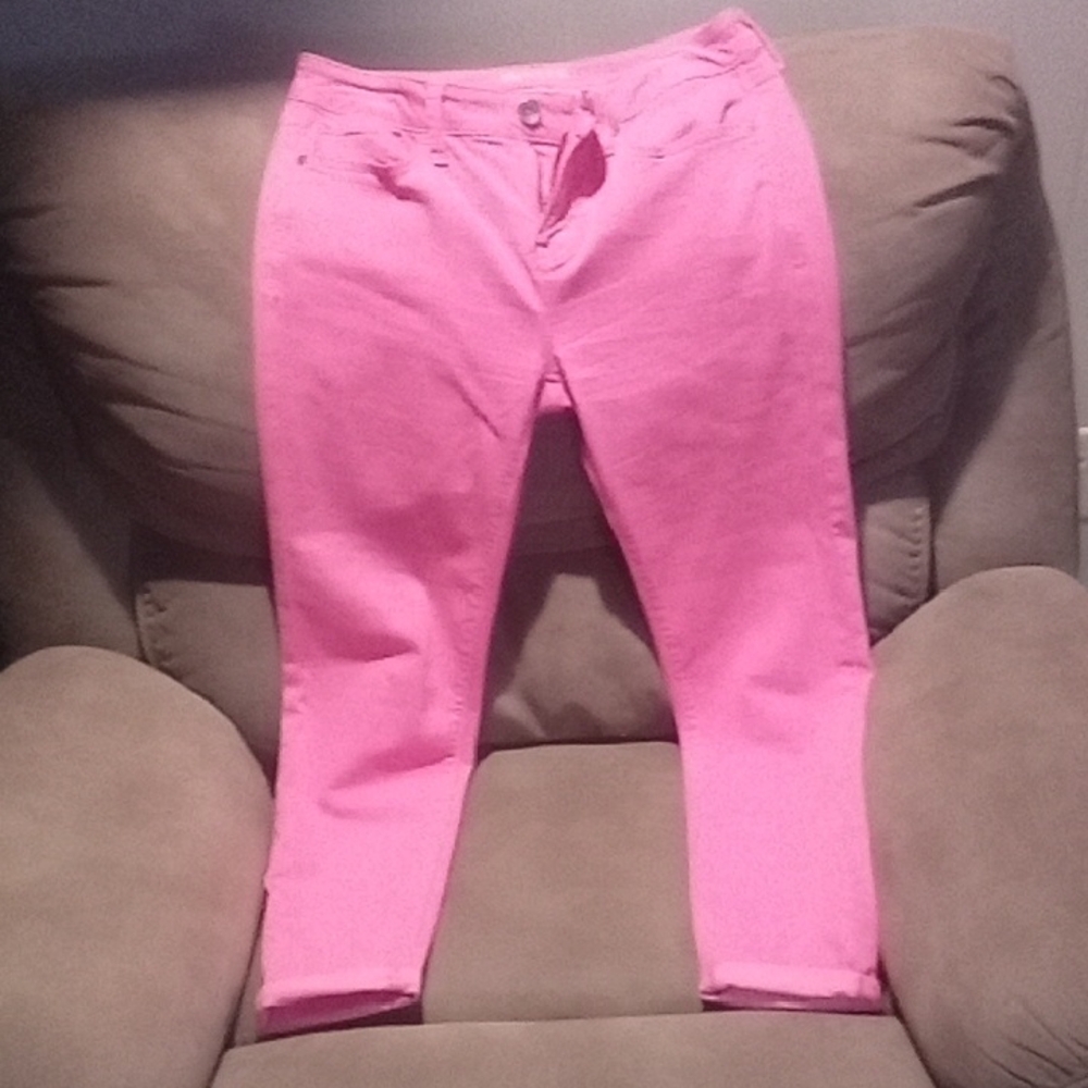 STYLUS Bright Pink Ankle Jeans